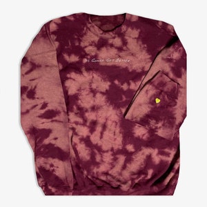 Embroidered Sweatshirt Maroon Tie-Dye