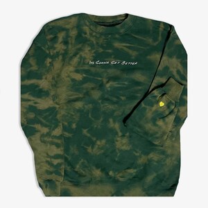 Embroidered Sweatshirt Forest Green Tie-Dye