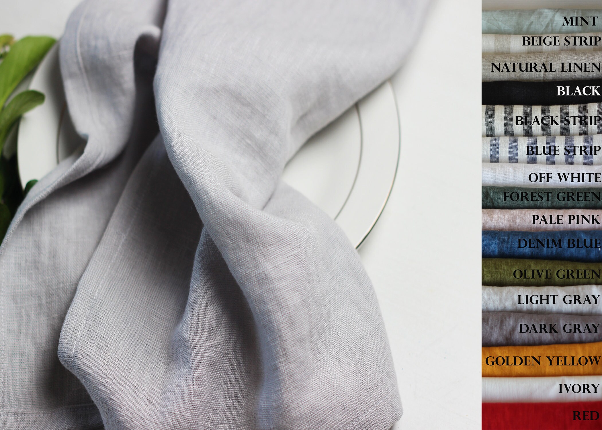 Linen Napkins in Many Colors Washed Linen Napkins Denim Blue Etsy UK