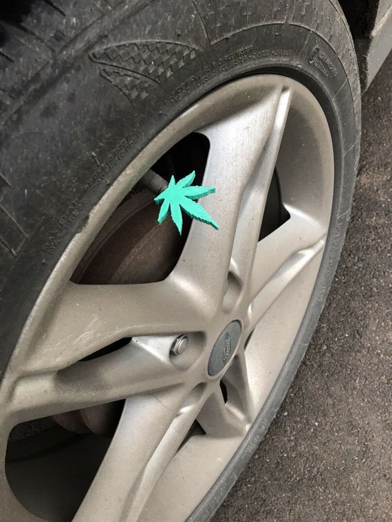 Bouchon de valve de pneu de voiture/vélo fantaisie, cannabis/marijuana,  paquet de 4, vert -  France