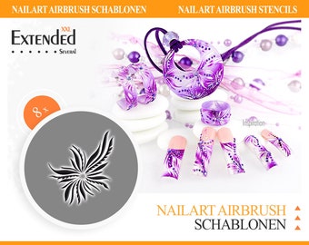 Nail Airbrush Templates XSL2009 XXL Several, 8 Pieces, 2 Sizes 