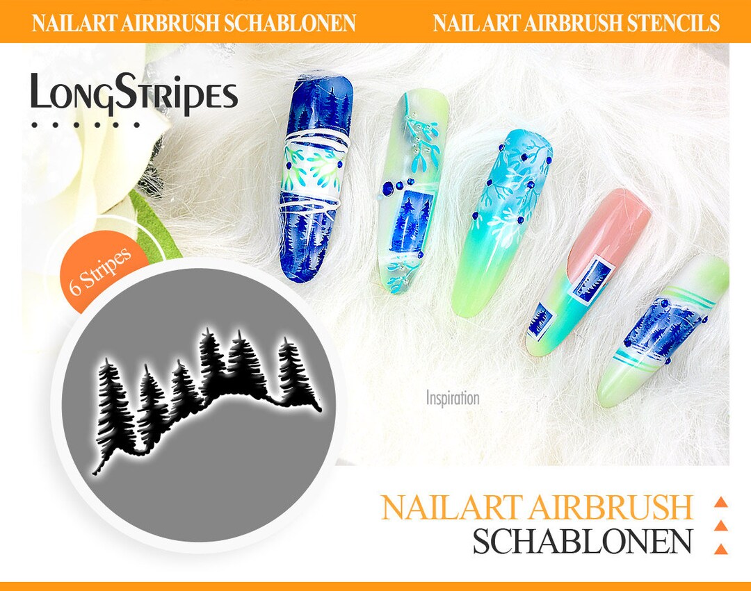 Nail Airbrush Stencils LSTR01 Christmas Trees Effect Etsy