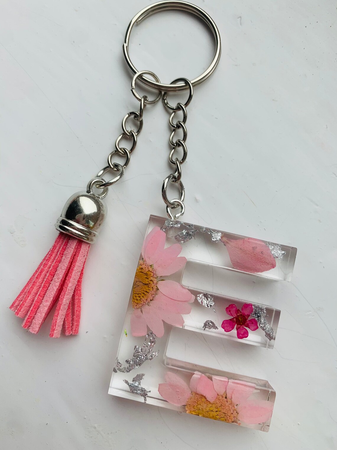 Homemade resin key ring letters Etsy