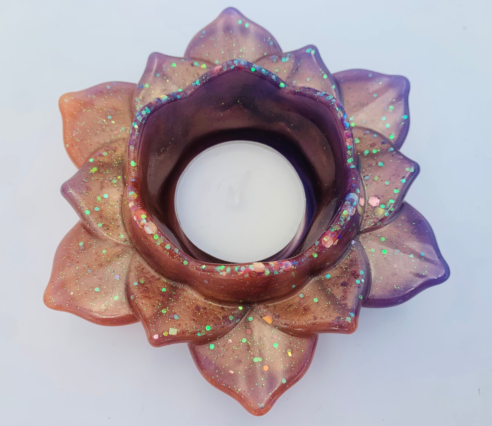 Resin Lotus flower candle holder with tea light Etsy