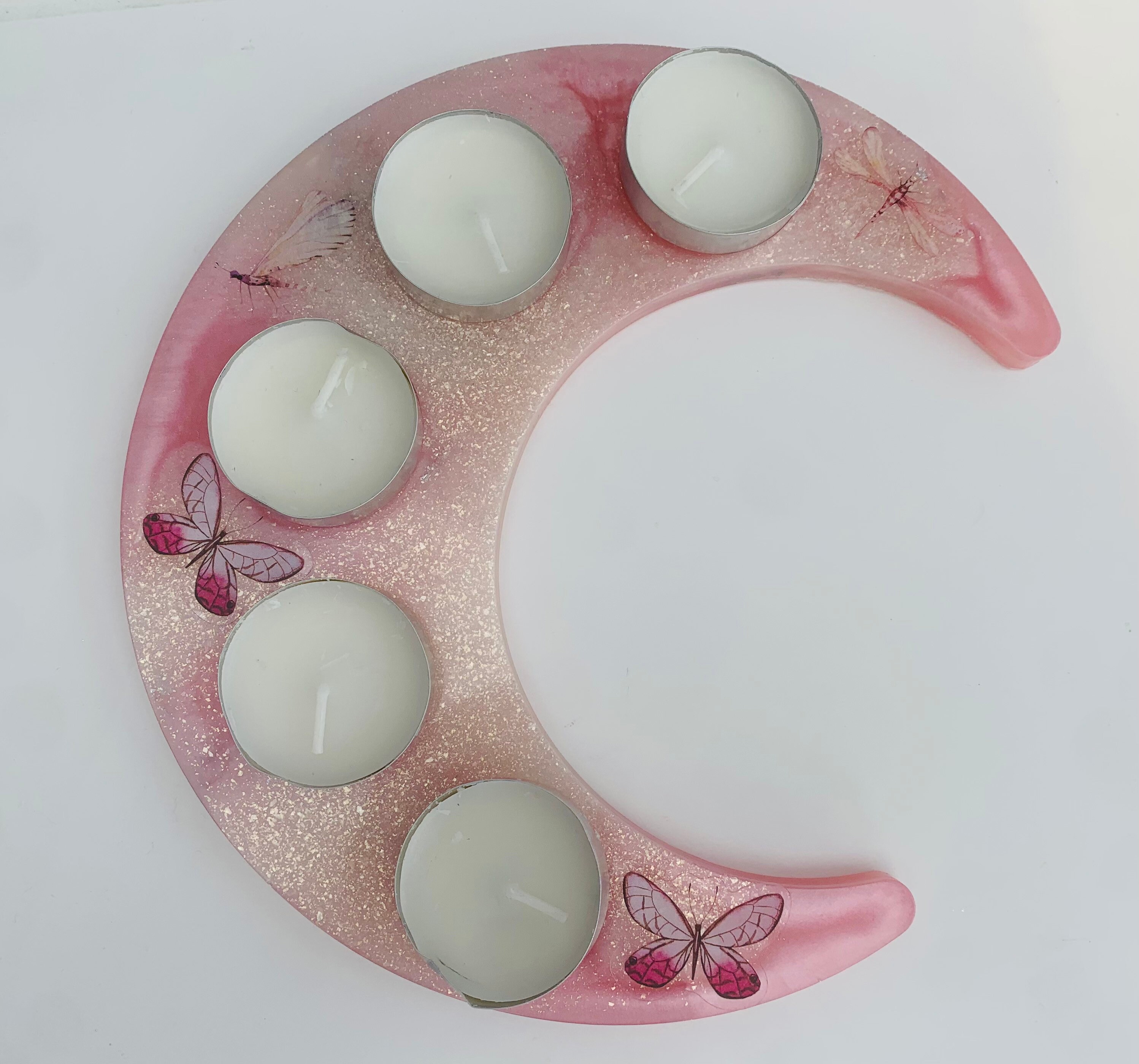 Handmade resin tea light holder Etsy