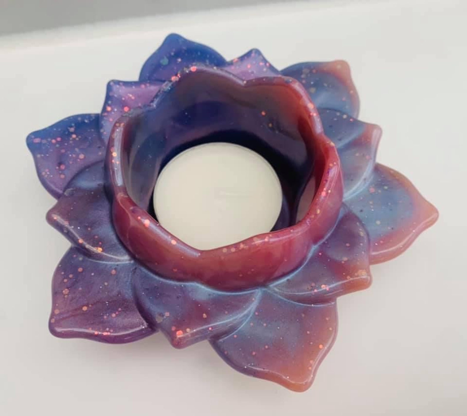 Resin Lotus flower candle holder with tea light Etsy
