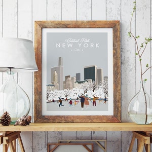 New York Print , Central Park Poster , Travel Poster . New York Wall art
