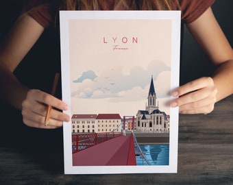 Lyon Poster | France Travel Print | Travel Poster