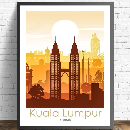 Kuala Lumpur Vintage Travel Poster Retro Travel Poster Kuala Etsy UK