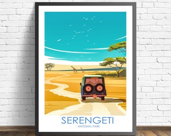 Serengeti Travel Poster | Tanzania Print | Safari Art Print
