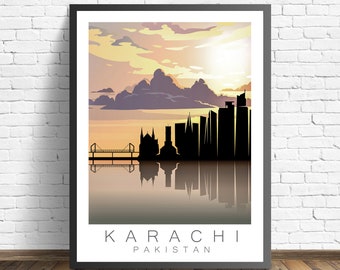 Karachi Travel Poster , Pakistan Print