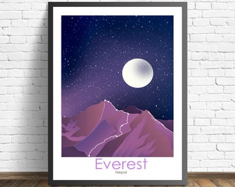 Affiche de voyage Everest , Népal Imprimer