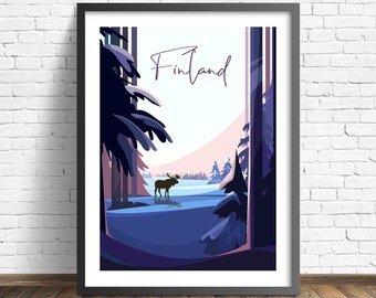 Finland Travel Poster , Finland Art Print