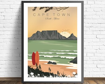 South Africa Poster , Cape Town Print , Travel Poster
