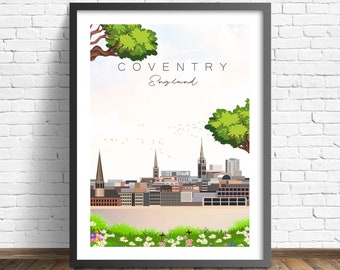 Coventry Travel Poster | England Print | United Kingdom Art Print