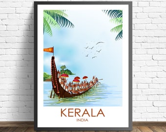Póster de viaje de Kerala , India Print