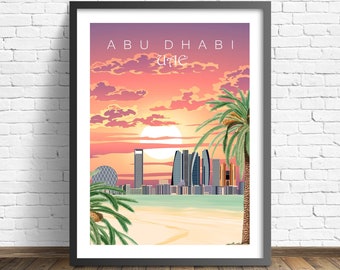 Abu Dhabi Travel Poster  , UAE art print