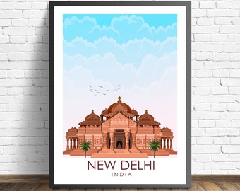 | d’affiches de New Delhi  | d’impression Akshardham Affiche indienne