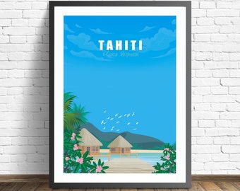 Tahiti Travel Print  | French Polynesia Poster
