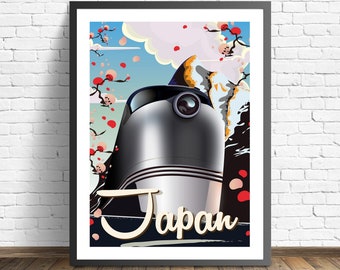 Japan Travel Poster  , Japan Train Print