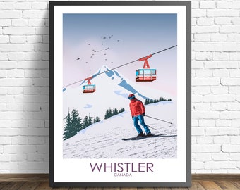 Whistler Ski travel poster | Canada Print
