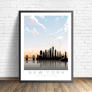 New York Reisposter | Skyline van New York Afdrukken