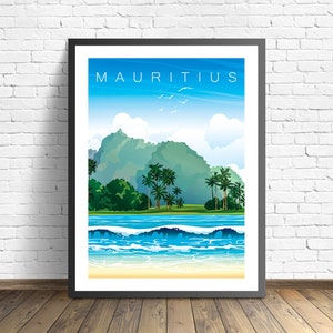 Mauritius Poster |  Indian Ocean Print | Travel Poster