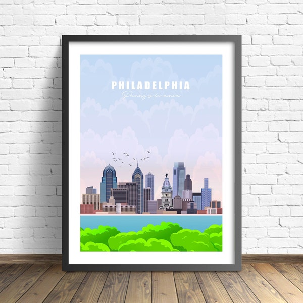 Philadelphia Poster | Pennsylvania Print | Travel Poster