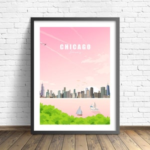 Chicago Print | Illinois Reizen Poster