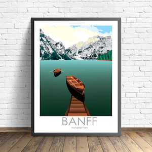 Banff National Park Poster , Alberta Print , Canada Art Print