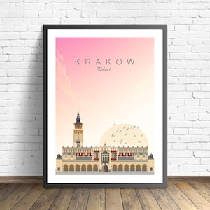 Krakow Travel Print , Poland  Poster
