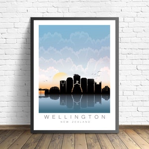 Wellington Travel Print , New Zealand Poster
