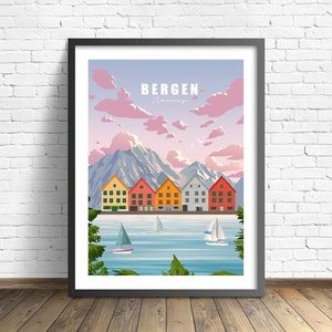 Bergen  Print | Norway Poster | Travel Poster