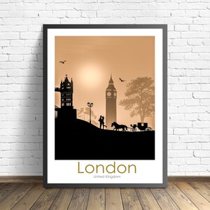 London travel poster , Tower Bridge Print