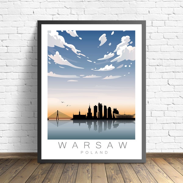 Warsaw Travel Print , Poland Poster Print