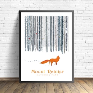 Mount Rainier National Park Travel Poster | Washington Print