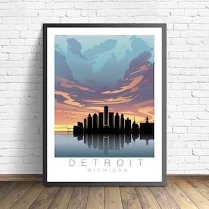 Detroit Travel Poster | Michigan  print