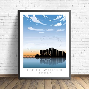 Fort Worth Travel Poster |Texas Print