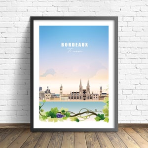 Affiche de voyage Bordeaux , Frence Print