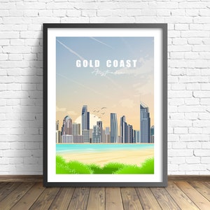 Gold Coast Travel Poster | Australien Print | Queensland Kunstdruck