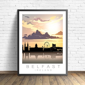 Belfast Travel Poster ,  Northern  Print