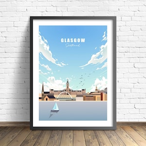 Glasgow Travel Poster , Schottland Druck