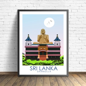 Sri Lanka Travel Print , Affiche Dambulla image 1