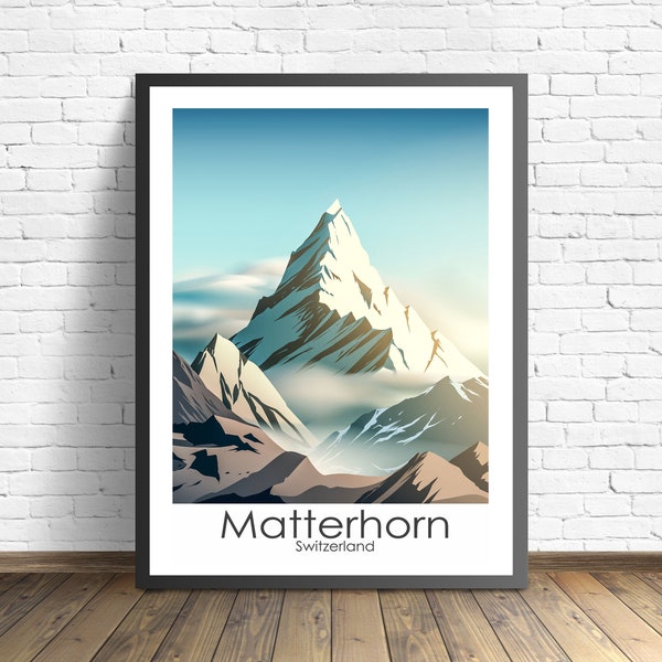 Matterhorn Travel Poster,  Switzerland print