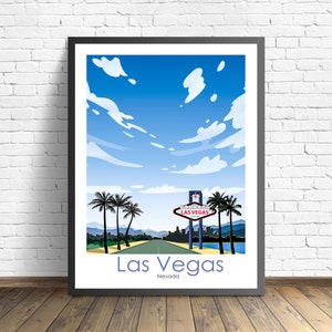 Plakat podróżniczy Las Vegas, wydruk Nevada