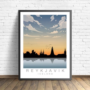 Cartel de Reikiavik / Impresión de Islandia / Cartel de viaje