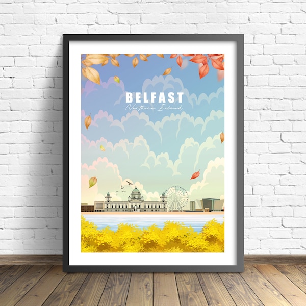 Belfast  Travel Print , Northern Ireland Poster , Belfast art print