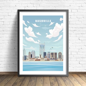 Nashville Poster , Tennessee Print , Travel Print