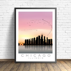 Chicago Travel Poster , illinois Print