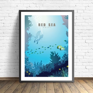 Rotes Meer Reiseplakat, Ägypten Druck